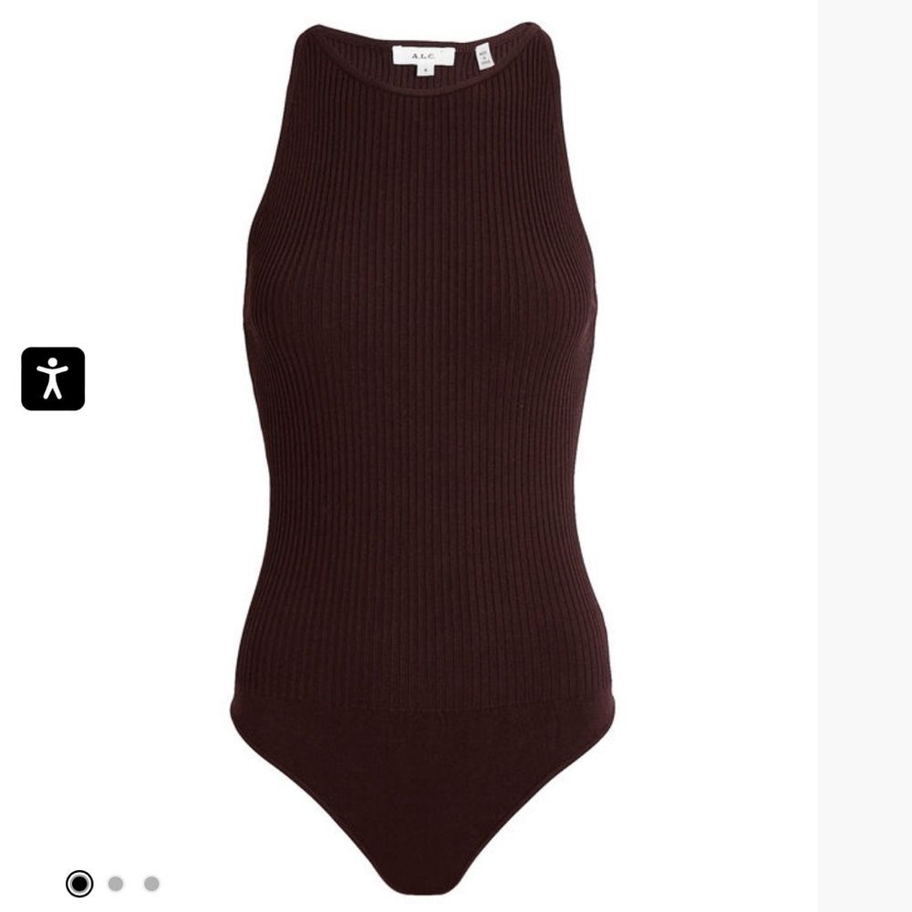 A.L.C. Ashley Rib Knit High Neck Bodysuit